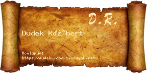 Dudek Róbert névjegykártya